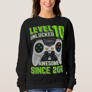 Sweatshirt Niveau 10 Déverrouillé Awesome 2012 jeu vidéo 10th