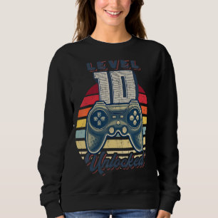 Sweatshirt Niveau 10 Jeu vidéo déverrouillé 10e anniversaire