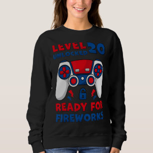 Sweatshirt Niveau 20 Déverrouillé 20e anniversaire Jeu 4 juil