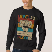Sweatshirt Niveau 23 Déverrouillé 23e anniversaire Jeu âgé de (Devant)