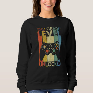 Sweatshirt Niveau 2e année vintage débloqué Retour à l'école