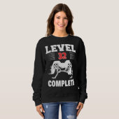 Sweatshirt Niveau 32 Jeu vidéo complet 32e anniversaire (Devant entier)