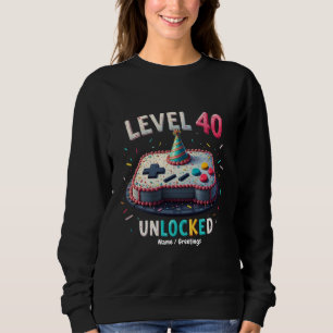 Sweatshirt Niveau 40 Débloqué Style de jeu Anniversaire 40 an