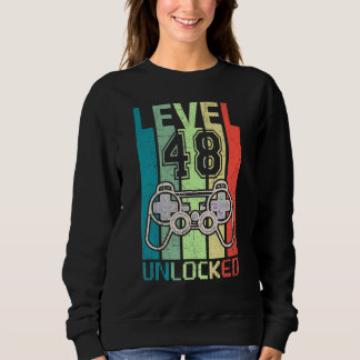 Sweatshirt Niveau 48 Déverrouillé Jeu vidéo 48e anniversaire 