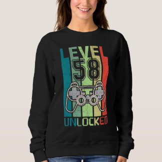 Sweatshirt Niveau 58 Jeu vidéo déverrouillé 58e anniversaire