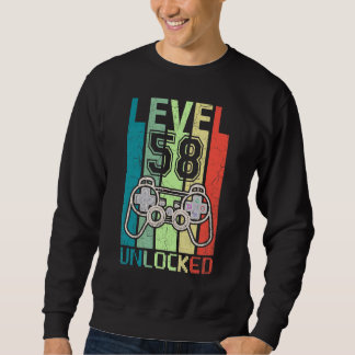 Sweatshirt Niveau 58 Jeu vidéo déverrouillé 58e anniversaire