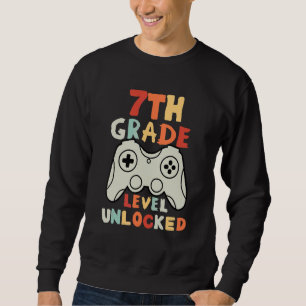 Sweatshirt Niveau 7e année Joueur débloqué Premier jour d'éco
