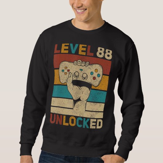 Sweatshirt Niveau 88 Déverrouillé 88e anniversaire Jeu de 88 (Devant)