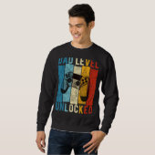 Sweatshirt Niveau papa de Faire-part de grossesse déverrouill (Devant entier)