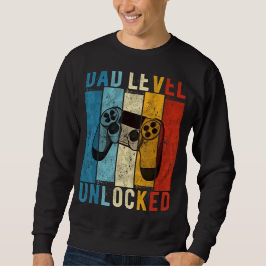 Sweatshirt Niveau papa de Faire-part de grossesse déverrouill (Devant)