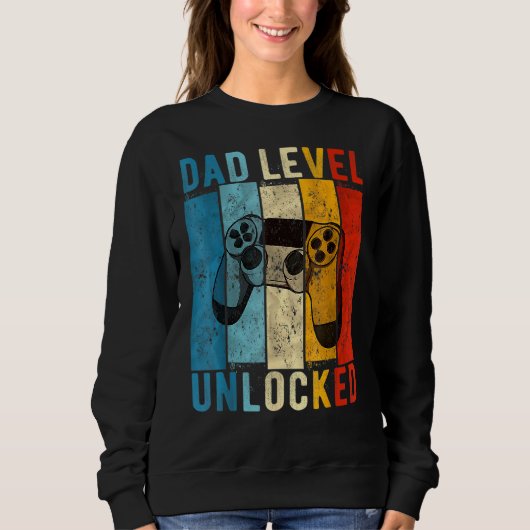 Sweatshirt Niveau papa de Faire-part de grossesse déverrouill (Devant)
