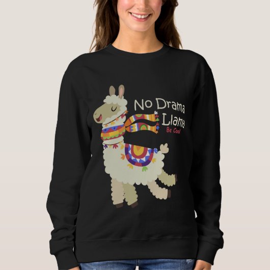 Sweatshirt No Drama Llama (Devant)