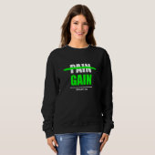 Sweatshirt No Pain no Gain green Workout Fitness Motivation G (Devant entier)