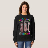 Sweatshirt No Probllama 100 Days Of School LLama Teachers (Devant entier)