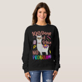 Sweatshirt No Probllama 100 Days Of School LLama Teachers Tsh (Devant entier)