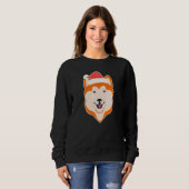 Sweatshirt Noël à Santa Hat Akita (Devant entier)