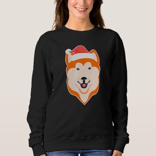 Sweatshirt Noël à Santa Hat Akita (Devant)