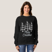 Sweatshirt Noël Arbre Blanc Buffle Plaid Noël (Devant entier)