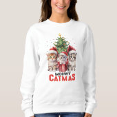 Sweatshirt Noël Arbre cadeau de chat, Meowa Catmas Noël (Devant)
