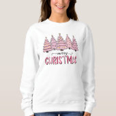 Sweatshirt Noël Arbre rose Vacances d'hiver (Devant)
