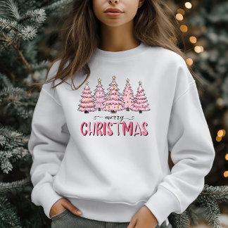 Sweatshirt Noël Arbre rose Vacances d'hiver