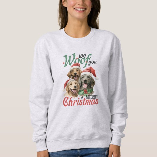 Sweatshirt Noël aux chiens Vintages mignons (Devant)