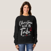 Sweatshirt Noël Avec Ma Tribe Buffalo Plaid Family Match (Devant entier)