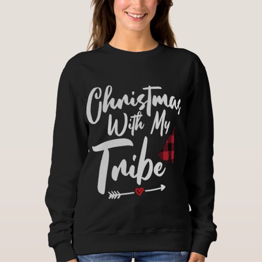 Sweatshirt Noël Avec Ma Tribe Buffalo Plaid Family Match (Devant)