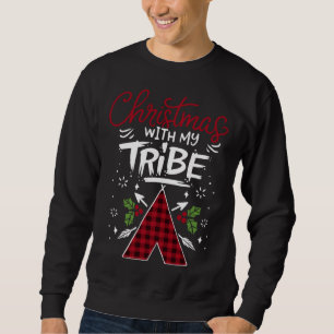 Sweatshirt Noël Avec Ma Tribe Buffalo Plaid Family Match