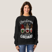 Sweatshirt Noël Avec Mon Gnomie Leopard Enseignant Gnome Buf (Devant entier)