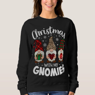 Sweatshirt Noël Avec Mon Gnomie Leopard Enseignant Gnome Buf