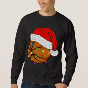 Sweatshirt Noël Basketball Santa Hat Funny Sport Noël