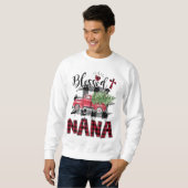 Sweatshirt Noël béni Nana Red plaid (Devant entier)