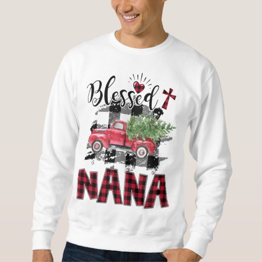 Sweatshirt Noël béni Nana Red plaid (Devant)