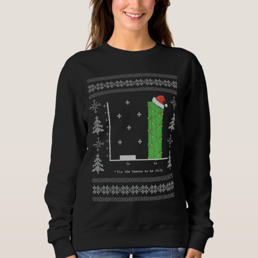 Sweatshirt Noël Carol Math Bar Graphe de Noël laid (Devant)