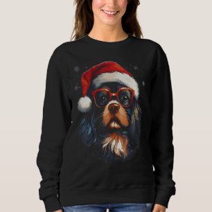 Sweatshirt Noël Cavalier roi Charles Amoureux des chiens espa