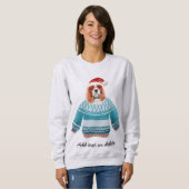 Sweatshirt Noël Cavalier Roi Espagnol Vilain Chien de Noël Ma (Devant entier)