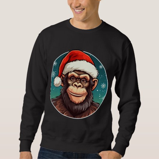 Sweatshirt Noël chimpanzé (Devant)