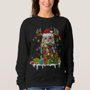 Sweatshirt Noël Chouette mignonne Lumières de Noël Reindeer P