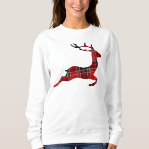 Sweatshirt Noël coloré aux rennes volants rouges