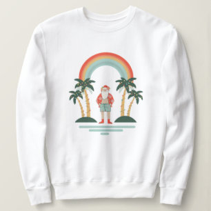 Sweatshirt Noël coloré de Père Noël hawaïenne
