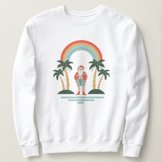 Sweatshirt Noël coloré de Père Noël hawaïenne (Design devant)