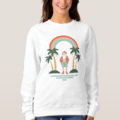 Sweatshirt Noël coloré de Père Noël hawaïenne (Devant)