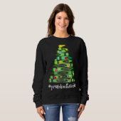 Sweatshirt Noël Crayon Enseignant préscolaire Arbre-Meilleur  (Devant entier)