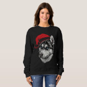 Sweatshirt Noël Cute Husky (Devant entier)