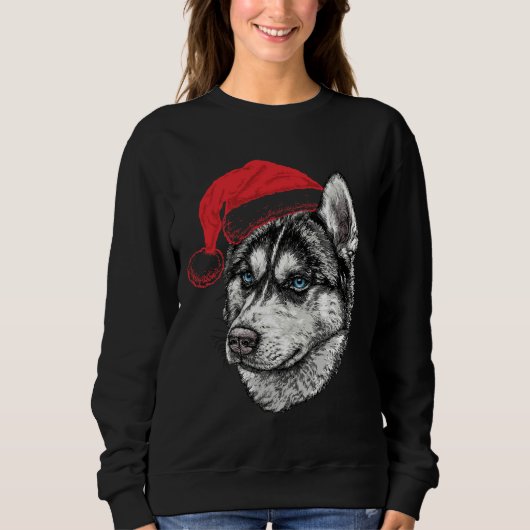Sweatshirt Noël Cute Husky (Devant)