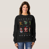 Sweatshirt Noël Dabbing Père Noël Elves Xmas (Devant entier)