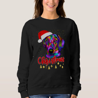 Sweatshirt Noël Dachshund Chien Pop Art Pajama de Noël I