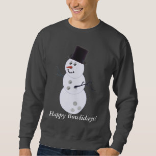 Sweatshirt Noël de bonhomme de neige de boule de bowling
