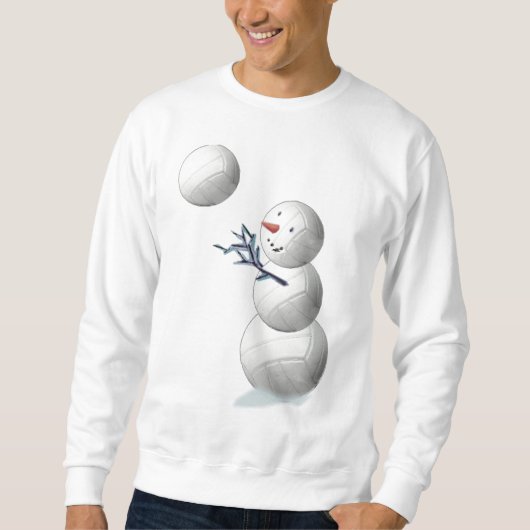 Sweatshirt Noël de bonhomme de neige de volleyball (Devant)